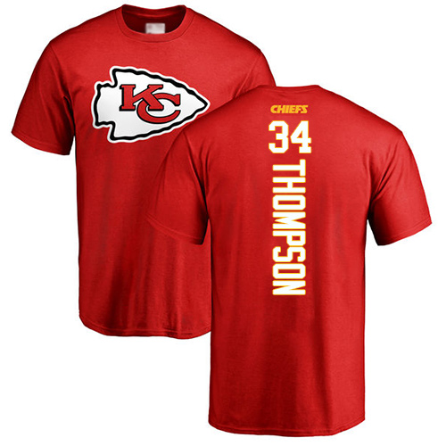 Men Kansas City Chiefs #34 Thompson Darwin Red Backer T-Shirt